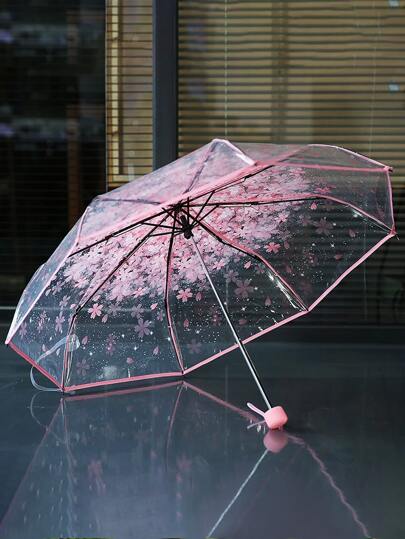 Зонт с принтом вишни в цвету SHEIN