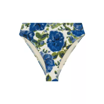Floral High-Waist Bikini Bottom Peony