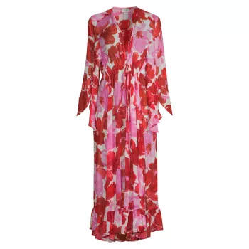 Платье-кафтан Summer Reverie Arna с цветочным принтом и жоржеттой Evarae