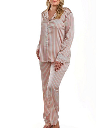 Комплект пижамных брюк на пуговицах Brillow размера плюс в полоску, 2 шт. ICollection