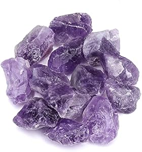 Top Plaza Bulk Amethyst Healing Crystals Rough Stones - Large 1" Natural Raw Stones Crystal for Reiki Healing, Wicca, witchcraft, Tumbling, Cabbing, Fountain Rocks, Decoration, Polishing 0.5lb Top Plaza