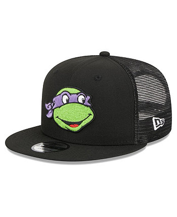 Мужская черная кепка Snapback с черепашками-ниндзя Happy Donatello Trucker 9FIFTY New Era