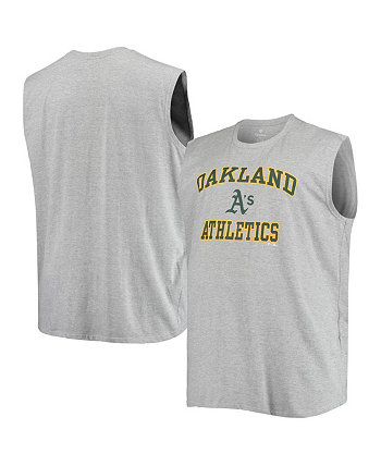Мужская серая майка Oakland Athletics с меланжевым принтом для больших и высоких джерси Muscle Profile