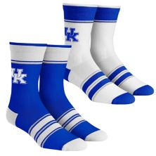 Молодежные носки Rock Em Socks Kentucky Wildcats Комплект из 2 носков с несколькими полосками Team Crew Socks Unbranded