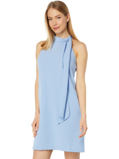 Open Back Halter Neck Crepe Shift Dress with Bow Vince Camuto