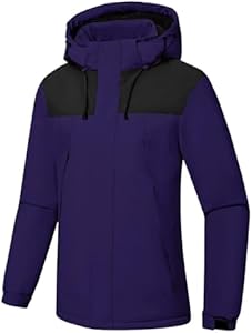 Pdbokew Women's Skiing Snowboarding Jackets Fleece Hood Mountain Snow Coat Pdbokew