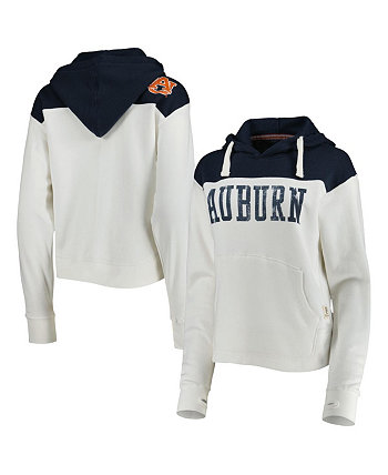 Женский белый, темно-синий рваный пуловер с капюшоном и худи на кокетке Chicago 2-Hit Auburn Tigers Chicago Pressbox