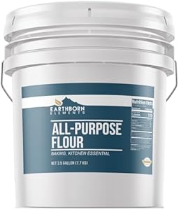 Earthborn Elements All-Purpose Flour, 3.5 Gallon Bucket, Bulk Size, Kitchen Essential, Baking & Cooking Earthborn Elements