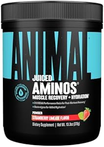 Animal Juiced Amino Acids - BCAA/EAA Matrix Plus Hydration with Electrolytes and Sea Salt Anytime Recovery and Improved Performance, Fruit Punch Flavor, 30 Servings Animal