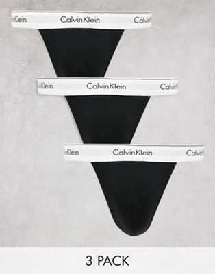 Набор из трех черных стрингов Calvin Klein Calvin Klein