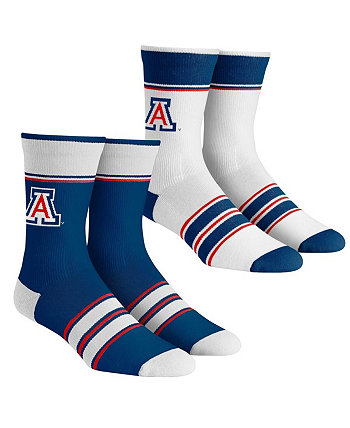 Молодежные носки для мальчиков и девочек Arizona Wildcats, комплект из 2 носков в несколько полосок Team Crew Rock 'Em