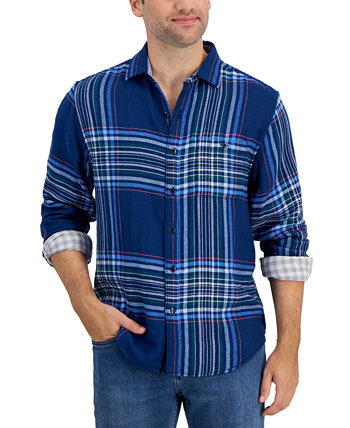 Мужская рубашка на пуговицах в клетку двойного плетения Perfect Duo, окрашенная в пряже Tommy Bahama