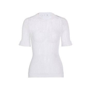 Fabienne Ribbed Short-Sleeve Top CECILIE BAHNSEN
