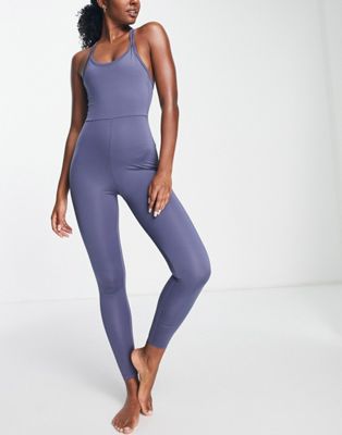ASOS 4505 yoga jumpsuit with strappy back detail in purple ASOS 4505