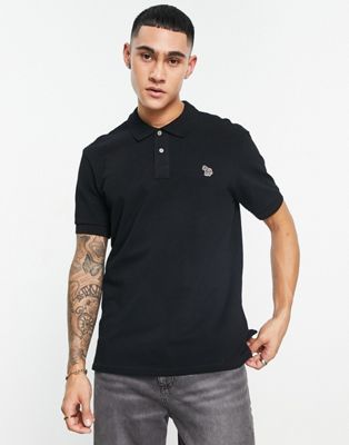 Черная футболка-поло с короткими рукавами и логотипом PS Paul Smith PS Paul Smith