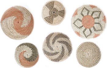 WILLOW ROW Brown Seagrass Eclectic Design Wall Decor - Набор из 6 шт. GINGER AND BIRCH STUDIO