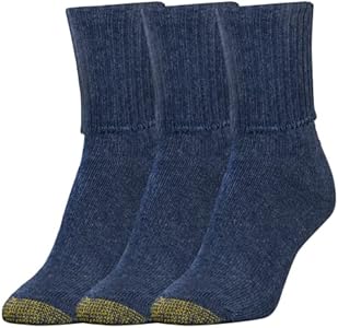 GOLDTOE Women's Bermuda Turncuff Socks 3 Pack Goldtoe