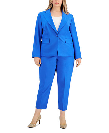 Plus Size Stretch Crepe One-Button Pantsuit Le Suit