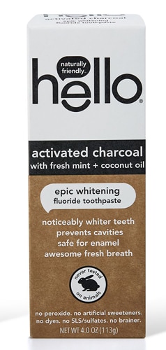 Hello Activated Charcoal Epic Отбеливающая зубная паста с фтором, 4 унции Hello