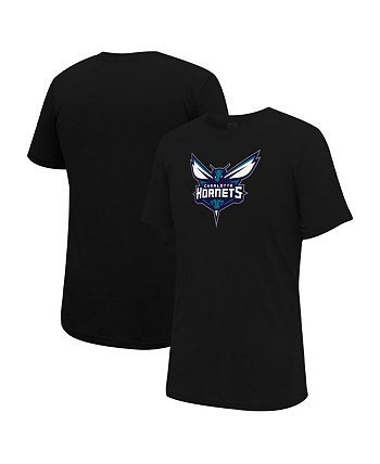 Мужская и женская черная футболка с логотипом Charlotte Hornets Primary Stadium Essentials