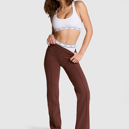 All-Day Cotton Straight-Leg Pants Pink