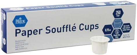 MED PRIDE Disposable 250 Pack Paper Souffle Medicine Cups-0.75 Ounce, Dispenser Paper Cups-Pill Holders for Mixed Pills, Single Dosage-Portion, Food & Dessert Serving Med Pride