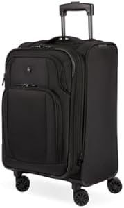 SwissGear Sion II Softside Expandable Luggage with Spinner Wheels, Black, 3-Piece Set (20/24/28) SwissGear