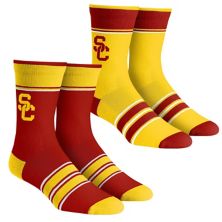 Молодежные носки Rock Em Socks USC Trojans Multi-Stripe 2-Pack Team Crew Socks Set Unbranded