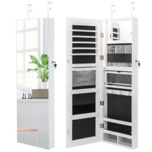 Wall Mounted Jewelry Cabinet With Full-length Mirror Hivvago