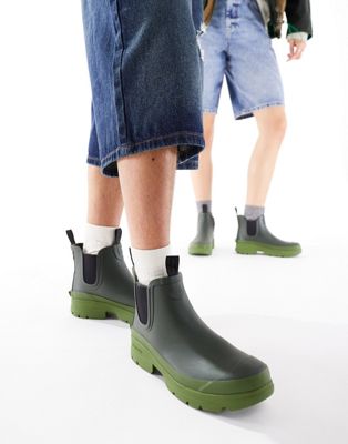 Barbour x ASOS Midhurst chunky rain boots in olive Barbour