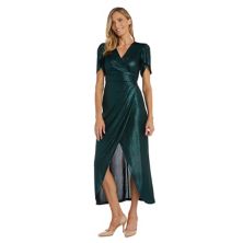 Petite Nightway Shimmery Faux Wrap Evening Gown Nightway