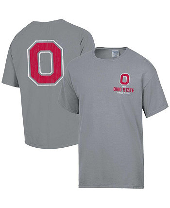 Мужская графитовая футболка с винтажным логотипом Ohio State Buckeyes Comfortwash