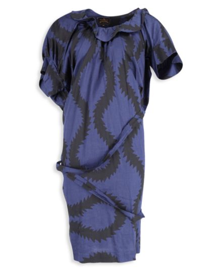 Синее хлопковое платье миди с принтом Vivienne Westwood Tie Up Vivienne Westwood