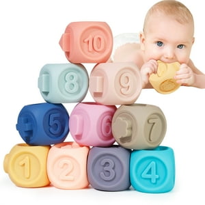 Baby Blocks Stacking & Building Toys For Babies 10 Soft & Educational Soft Blocks Baby Toys 6-12 Months NETNEW