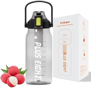  motivational Water Bottle 32 oz, Сейкер с временной меткой, Прозрачный, Черный Pluseight