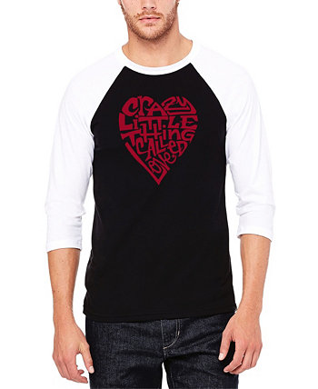 Мужская футболка Crazy Little Thing Called Love с регланом и бейсболом Word Art LA Pop Art