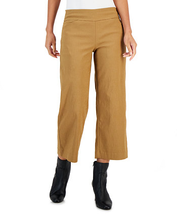 Женские широкие укороченные брюки без застежек из жаккарда с принтом, созданные для Macy's Charter Club
