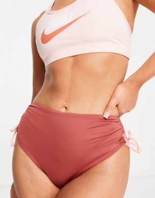 Розовые плавки бикини с завышенной талией Nike Swimming Nike