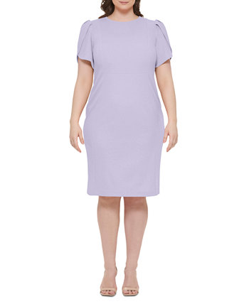 Платье-футляр из крепа Scuba с рукавами-тюльпанами больших размеров Calvin Klein
