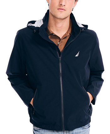 Мужская классическая легкая куртка Rainbreaker с капюшоном и молнией спереди Nautica