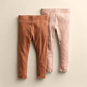 Girls 4-12 Little Co. by Lauren Conrad 2-Pack Lettuce Edge Leggings Little Co. by Lauren Conrad