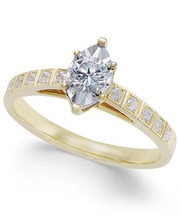 Обручальное кольцо Diamond Miracle-Plate в форме маркизы (3/8 карата) из золота 585 пробы Macy's