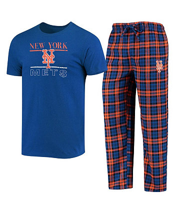 Men's Royal, Orange New York Mets Lodge T-shirt and Pants Sleep Set Concepts Sport