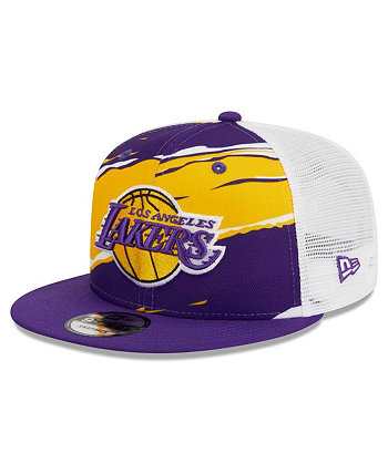 Мужская фиолетово-белая регулируемая кепка Los Angeles Lakers Tear Trucker 9FIFTY New Era