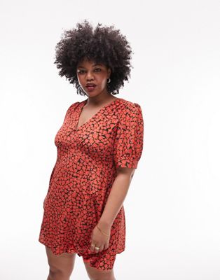 Красное чайное платье мини с v-образным вырезом Topshop Curve Bella Topshop Curve