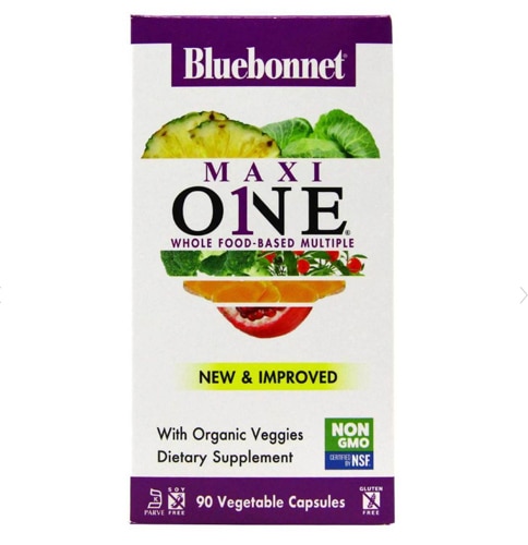 Bluebonnet Nutrition Maxi ONE® Мультивитамины на основе цельных продуктов -- 90 растительных капсул Bluebonnet Nutrition