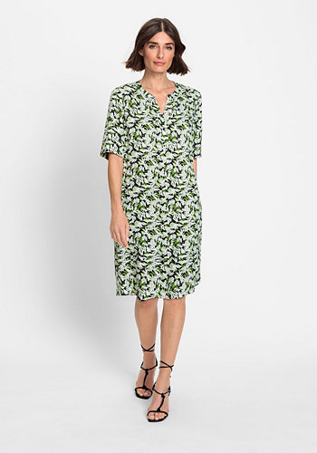 Women's Elbow Sleeve Leaf Print Dress Olsen