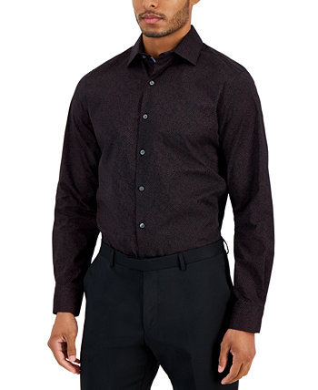 Мужская классическая рубашка узкого кроя с точечным принтом, созданная для Macy's Bar III