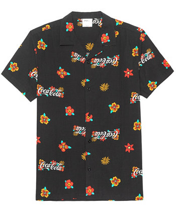 Мужская тканая рубашка Coca Cola с цветочным принтом Hybrid Apparel