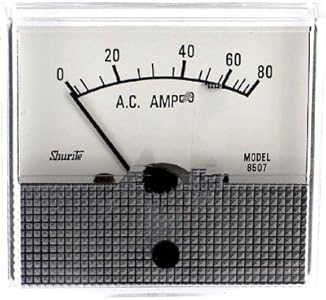 8507Z, Ammeter, Electromechanical AC; 80 A; + 5%; 2.5 in; Polystyrene; 850 Series Shurite